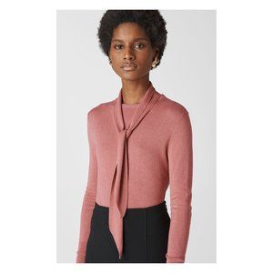 Whistles Annie Sparkle Tie-Neck Sweater